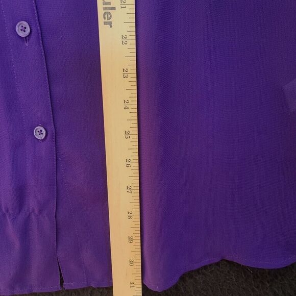 Coldwater Creek Womens Button Up Shirt Purple Size Small 100% Polyester Sheer - Picture 4 of 13